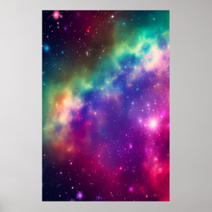 Farbiges Regenbogen-Cosmic-Burst-Poster Poster