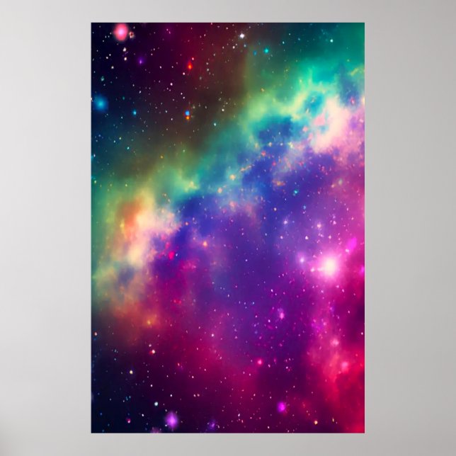 Farbiges Regenbogen-Cosmic-Burst-Poster Poster (Vorne)