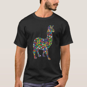 Farbiges Regenbogen-Punkt-Llama International Dot T-Shirt