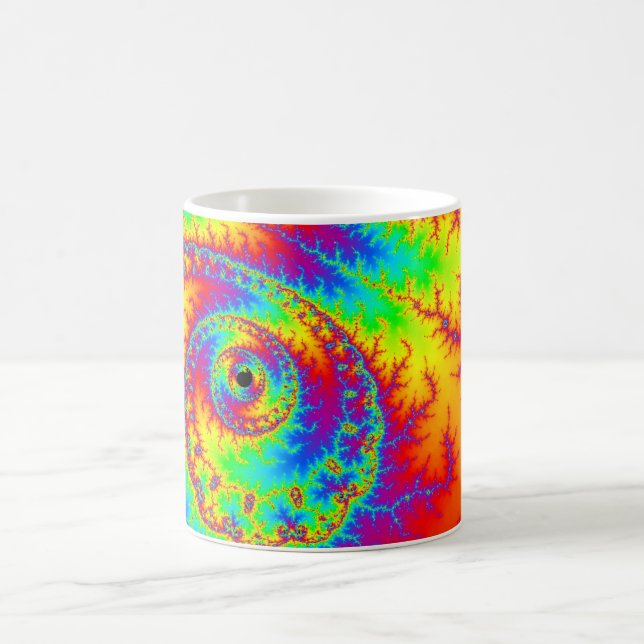 Farbiges Regenbogen-SpiralFraktal Kaffeetasse (Mittel)