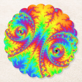 Farbiges Regenbogen-SpiralFraktal Untersetzer