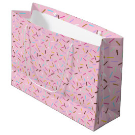 Farbiges Regenbogen-Sprinkles-Muster großes Gesche Große Geschenktüte