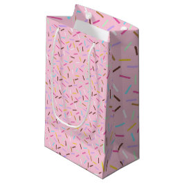 Farbiges Regenbogen-Sprinkles-Muster großes Gesche Kleine Geschenktüte
