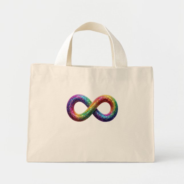 Farbiges Regenbogen-Unendlichkeits-Tasche Mini Stoffbeutel (Vorne)