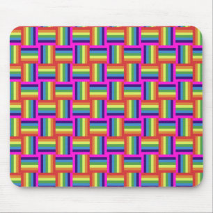 Farbiges Regenbogenblockmuster Mousepad