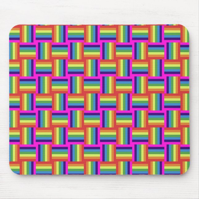 Farbiges Regenbogenblockmuster Mousepad (Vorne)