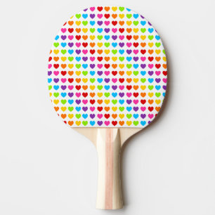 Farbiges Regenbogenherz Tischtennis Schläger