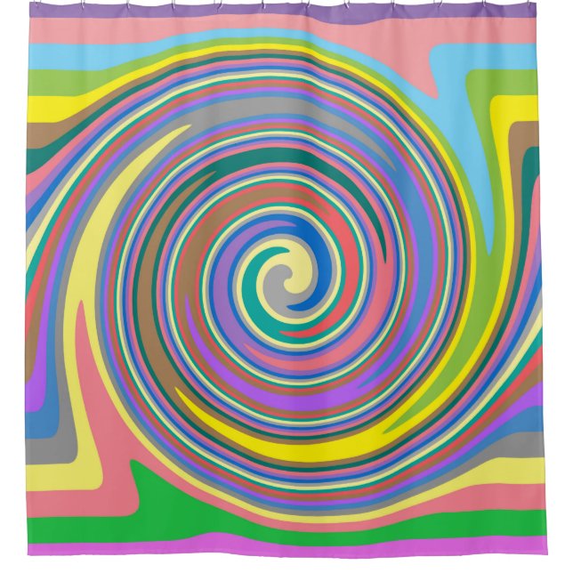 Farbiges Regenbogenmuster Duschvorhang (Vorderseite)