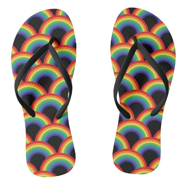 Farbiges Regenbogenmuster Flip Flops (Fußbett)