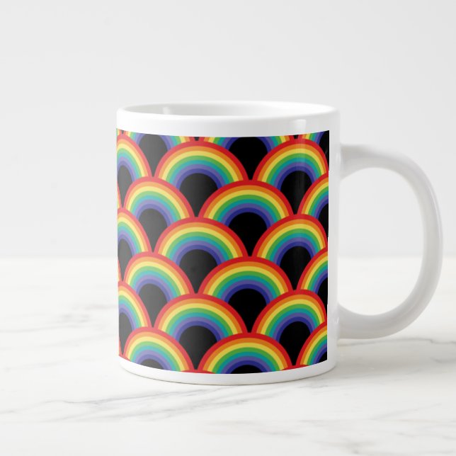 Farbiges Regenbogenmuster Jumbo-Tasse (Rechts)