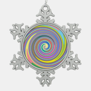 Farbiges Regenbogenmuster Schneeflocken Zinn-Ornament
