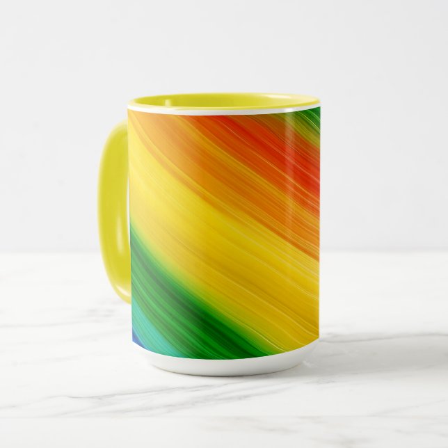 Farbiges Regenbogenmuster Tasse (Vorderseite Links)