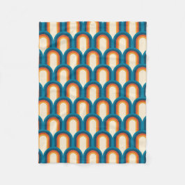 Farbiges Retro Arch Rainbow-Muster Fleecedecke