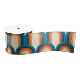 Farbiges Retro Arch Rainbow-Muster Satinband