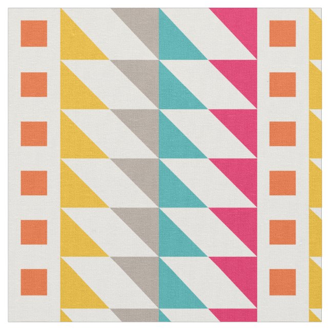 Farbiges Retro-Aztec Zigzag-Quadrat-Muster Stoff (Nahaufnahme)