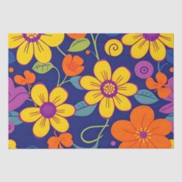 Farbiges Retro-Blume-Dopaminstil-Tissue Paper Seidenpapier