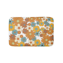 Farbiges Retro-Blume-Muster Badematte
