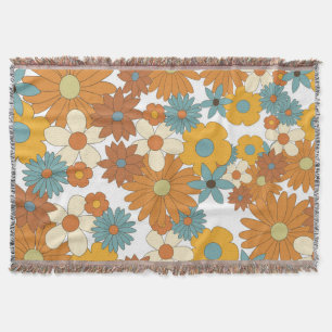 Farbiges Retro-Blume-Muster Decke