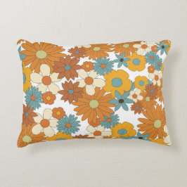 Farbiges Retro-Blume-Muster Dekokissen