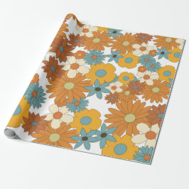 Farbiges Retro-Blume-Muster Geschenkpapier