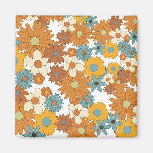 Farbiges Retro-Blume-Muster Magnet