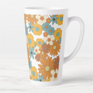 Farbiges Retro-Blume-Muster Milchtasse