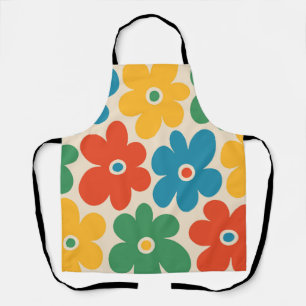 Farbiges Retro-Blume-Muster Schürze