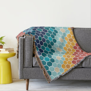 Farbiges Retro-Blumenmosaik Hexagon-Muster Decke
