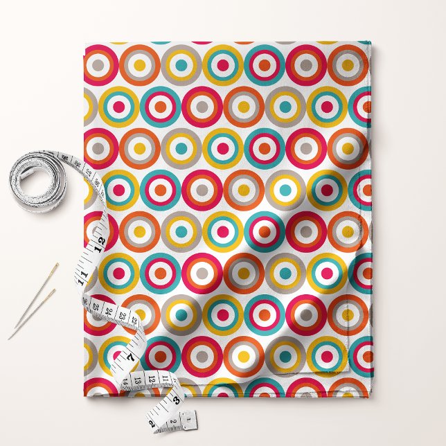 Farbiges Retro-Bullseye-Kreismuster Stoff (Von Creator hochgeladen)
