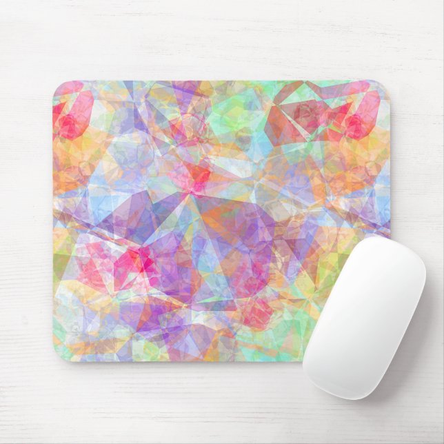 Farbiges Retro-Cooles Polygon-Mosaikkunstmuster Mousepad (Mit Mouse)