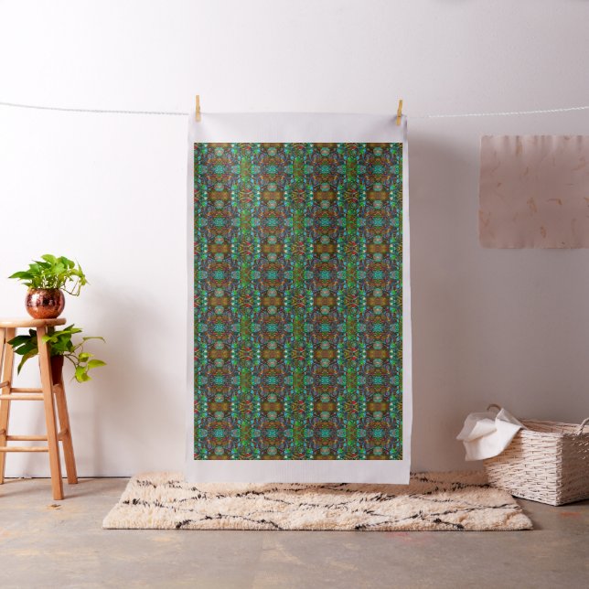 Farbiges Retro-Floral Collage Geometrisches Muster Stoff (Beispiel)