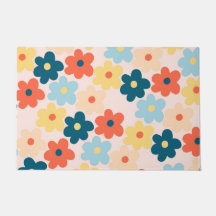 Farbiges Retro-Hippie-Blume-Muster