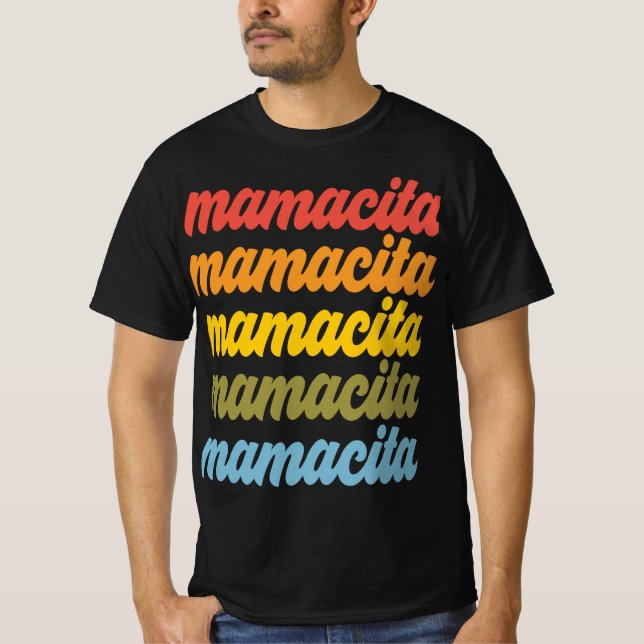 Farbiges Retro Mamacita Design T-Shirt (Vorderseite)