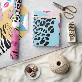 Farbiges Retro-Muster der 90er Jahre Geschenkpapier