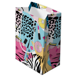 Farbiges Retro-Muster der 90er Jahre Mittlere Geschenktüte