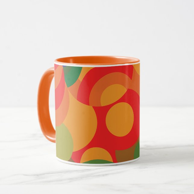 Farbiges Retro-Muster des Mitteljahrhunderts Tasse (Vorderseite Links)