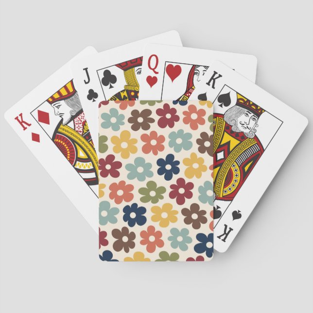 Farbiges Retro-Muster Spielkarten (Rückseite)