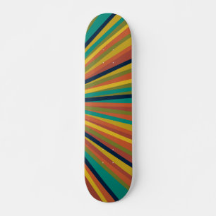 Farbiges Retro-Regenbogen-Muster Skateboard