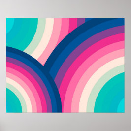 Farbiges Retro-Regenbogenmuster | Poster