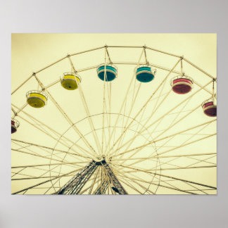Farbiges Retro-Riesenrad Poster