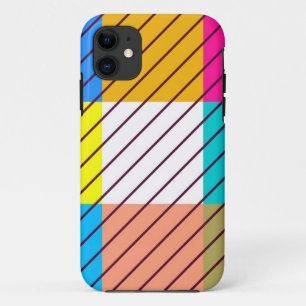 Farbiges Retro-Streifenmuster iPhone 11 Hülle