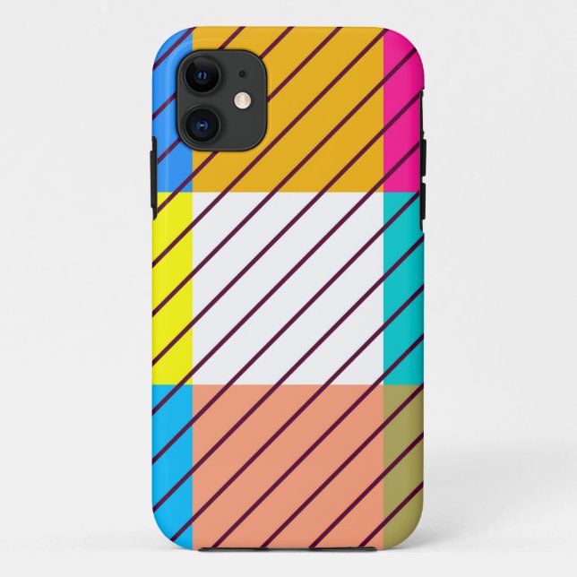 Farbiges Retro-Streifenmuster Case-Mate iPhone Hülle (Rückseite)