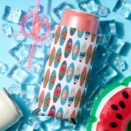 Farbiges Retro-Surfbrett-Muster Selters Dosenkühler