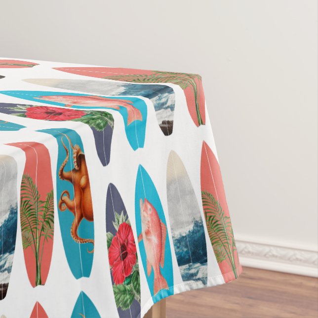 Farbiges Retro-Surfbrett-Muster Tischdecke (Beispiel)