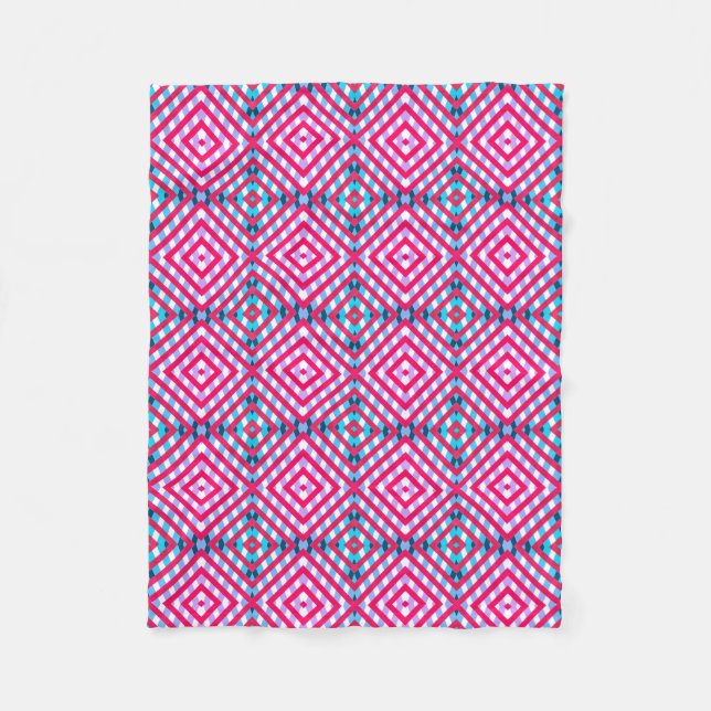 Farbiges rosa/blaues Rautenmuster Fleecedecke (Vorderseite)