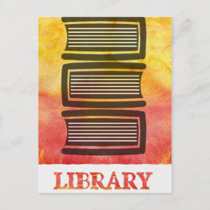 Farbiges Rot- und Gelbbücherbuch Postkarte