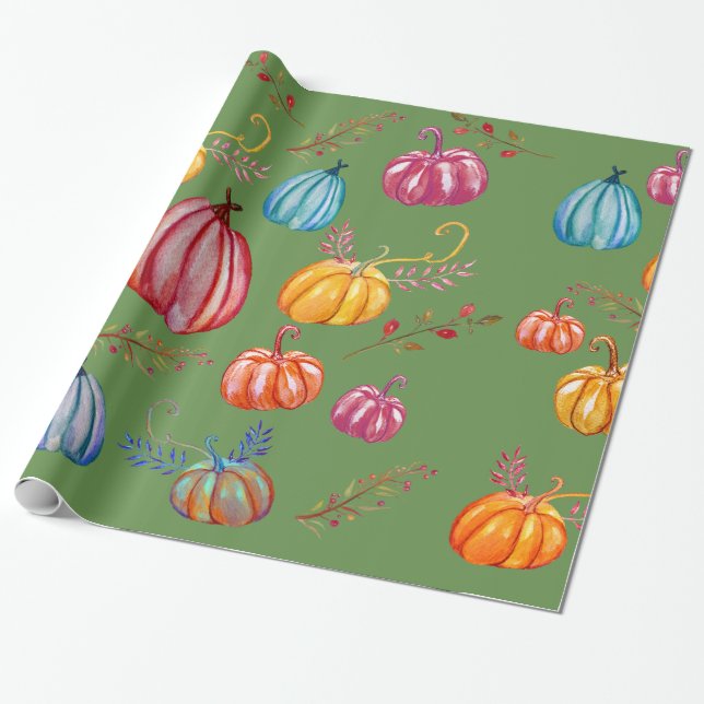 Farbiges rustikales Squash Wrapping Paper Geschenkpapier (Ungerollt)