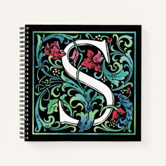 Farbiges S Monogram SpiralNotebook Notizbuch