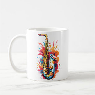 Farbiges Saxophon Kaffeetasse