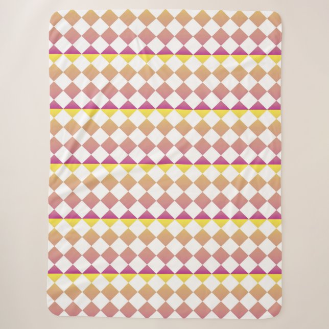 Farbiges Schachbrett-Diamantmuster Sherpadecke (Vorderseite)